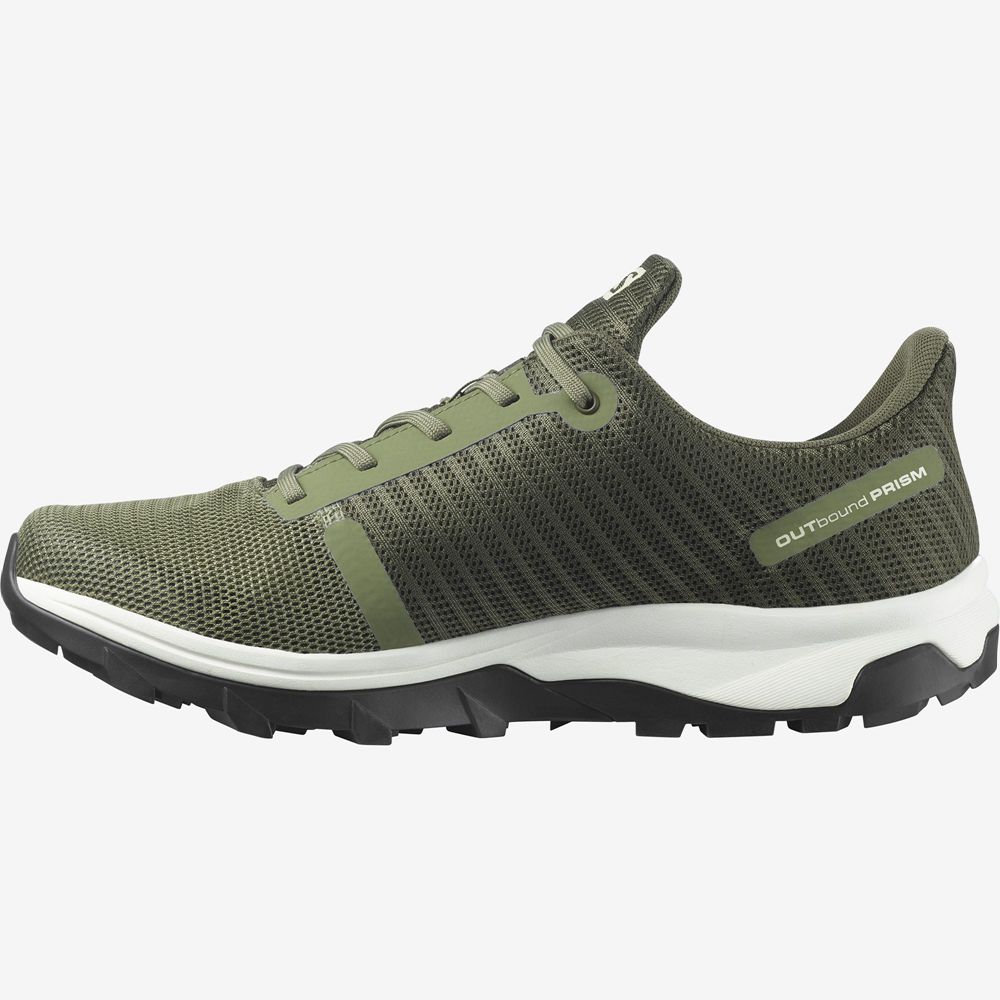 Chaussures De Randonnée Salomon Homme Vert Olive Vert - Salomon OUTBOUND PRISM GORE-TEX - France (10